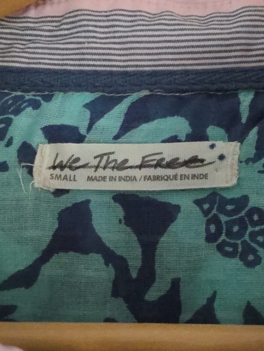 NWOT,"WILD DUNES KANTHA STRIPED DOWN 100%COTTON TOP" BY WE THE FREE - Picture 10 of 17